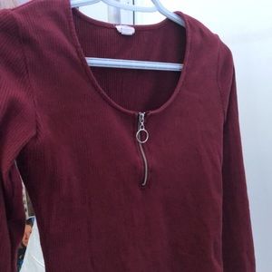 Garage red/burgundy long sleeve t-shirt